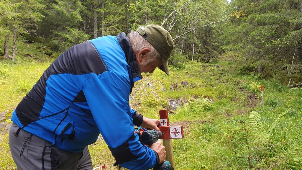 Merking av ny trasé høsten 2020.